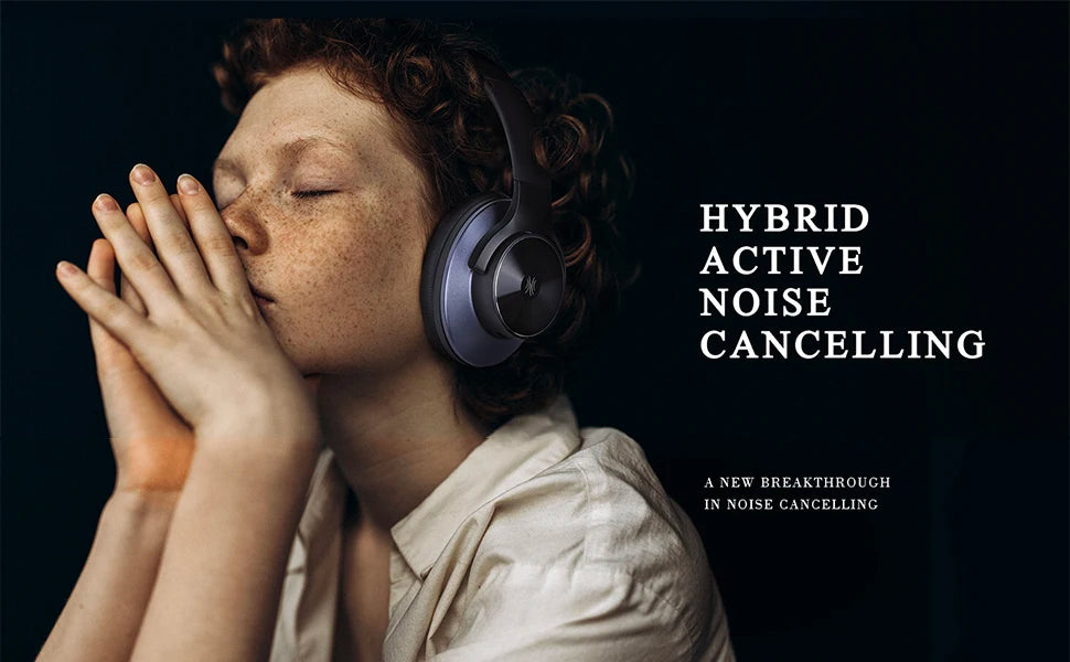 A10 Bluetooth 5.4 Headphones Hybrid Active Noise Cancelling With Hi-Res Audio Over Ear Wireless Headset ANC With 5-Mic