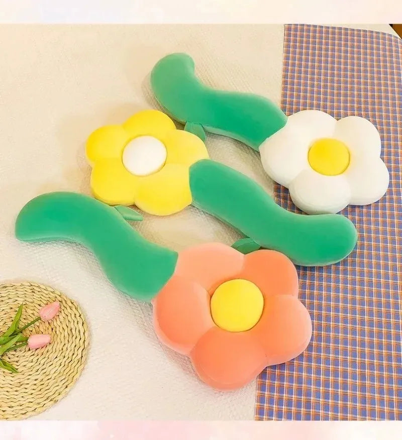 Long Sunflower Plush Body Pillow Cute Large Flower Stuffed Cushion Sofa Decorative Stuffed Body PillowBed Sleeping Back Cushion