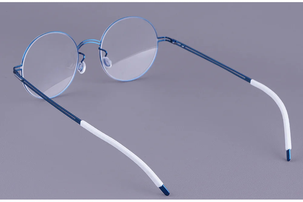 Round Screwless Pure Titanium Eyeglasses Frame
