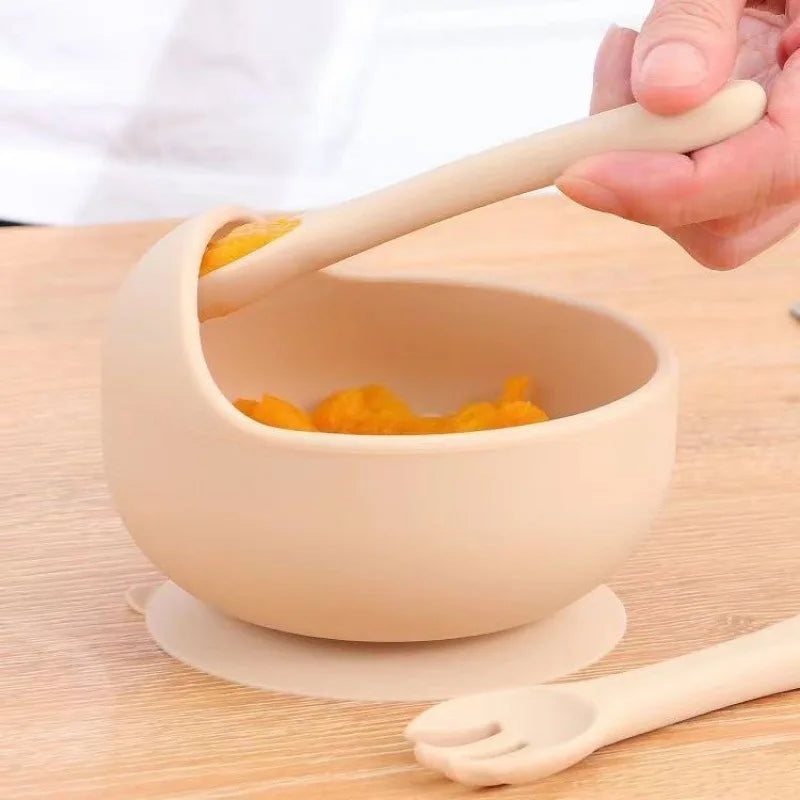 BPA Free Silicone  Feeding Set Sucker Bowl Dinning Plate Straw Cup Spoon Forks for s  Tableware  Dishes