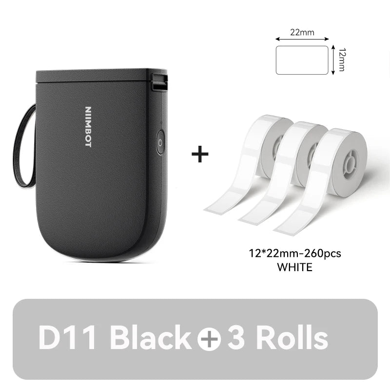 D11 Mini Thermal Label Printer 300DPI, Bluetooth Wireless Sticker Maker Portable Inkless Label Printer for Home & Office