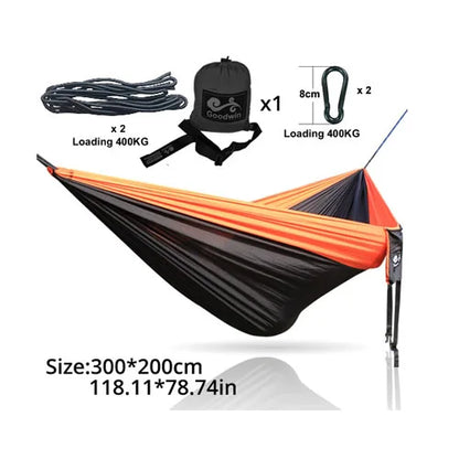 Portable Large Hammock 300x200cm Beach Hanging Bed for Camping Gear outdoor Swings Nylon Parachute Double Person Travel