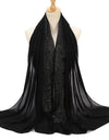 Tassel Diamond Muslim Hijabs Luxury Sequin Chiffon Scarf For Women Dress Abaya Hijab Veil Scarf Long Shawls Turban