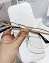 Blue Cat Eye Sunglasses Women Rimless Fashion Glasses Sunglasses