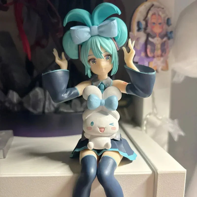 Anime Vocal Girl Figure with Cute Puppy Character PVC Collectible