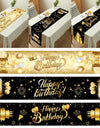 Black Gold Birthday Table Runner 30 50 Birthday Tablecloth Balloon Party Decoration For Home Backdrop Wedding Adult Anniversary