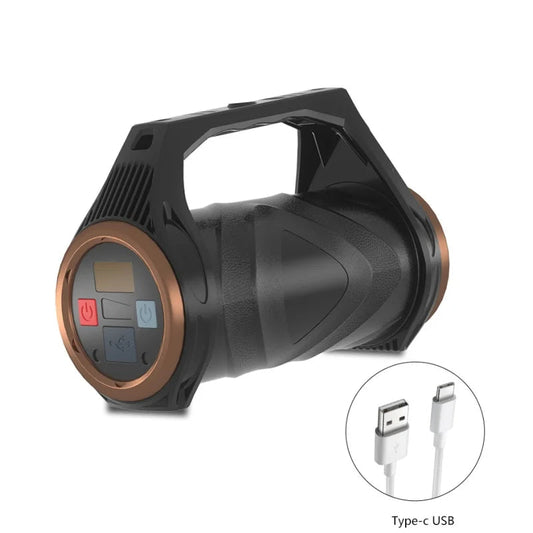 uper Bright Rechargeable Spotlight Rotating Zoom LED Flashlight with COB Sensor Light Power Bank