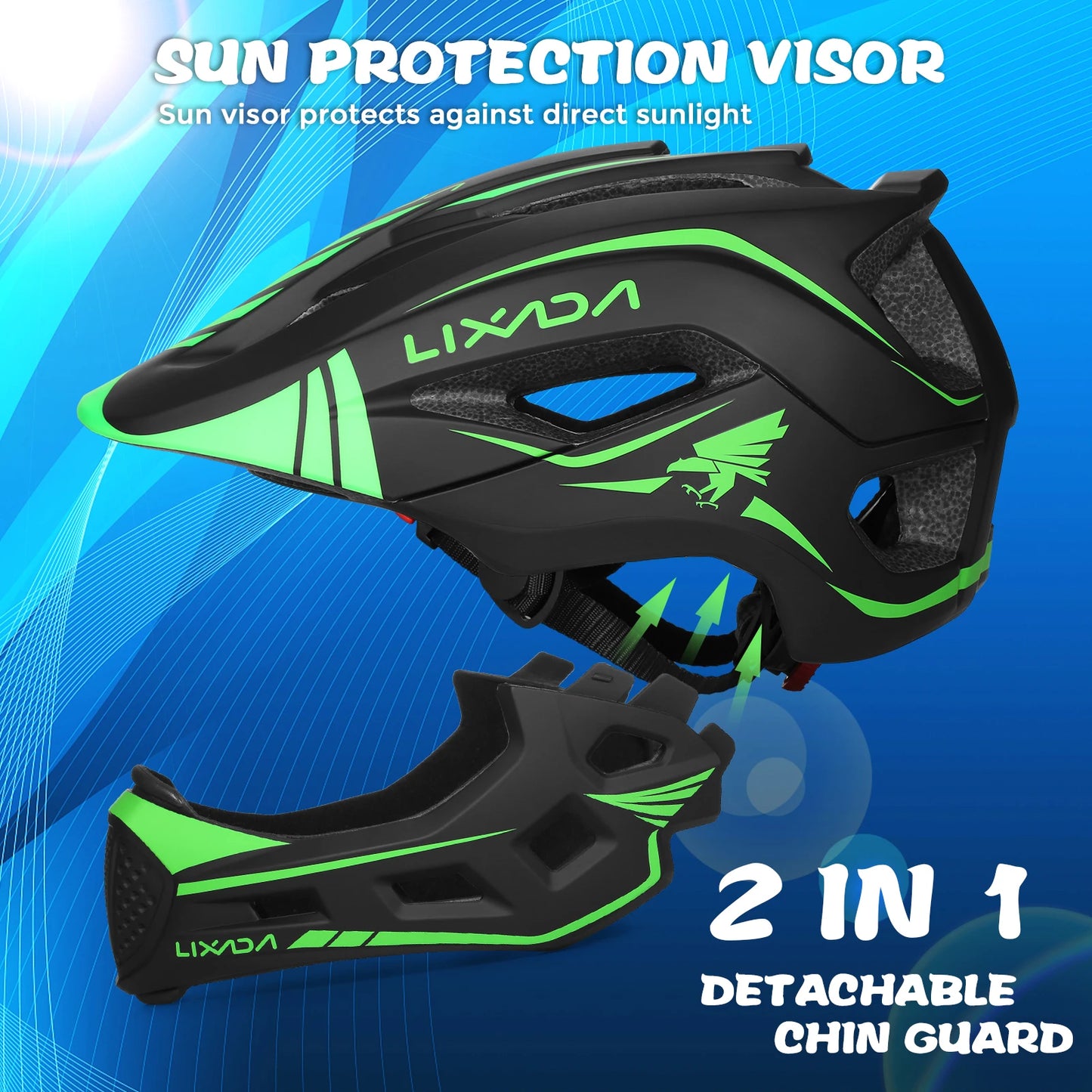 Detachable Full Face Bike Helmet For Cycling And Skating