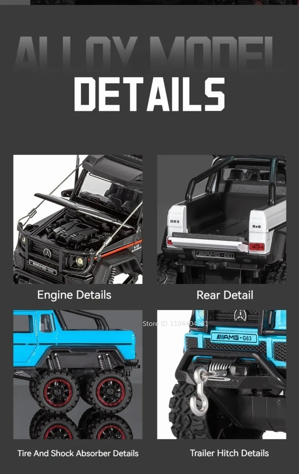1:24 G63 G550 Diecast Alloy Miniature Model Toys Cars Sound Light Pull Back Doors Opened Off-road Vehicles Boys Birthday Present