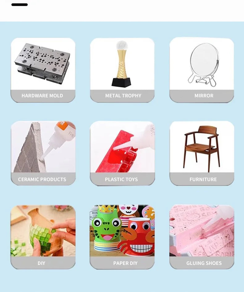 1-5pcs 502 Super Glue, Instant Glue, Quick Drying Cyanoacrylate Glue, Leather, Rubber, Wood, Metal, Glass, Strong Bonding, Liquid Glue Tool, 20ml, Long Lasting Sticky, No Turning White