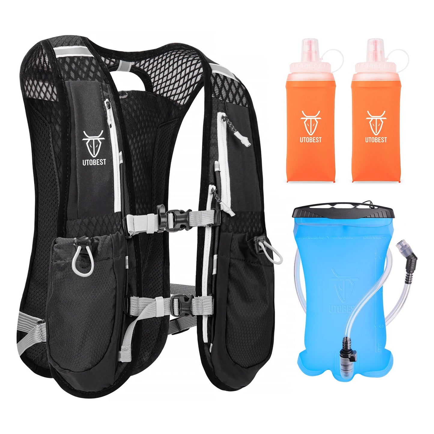 Trail Running Backpack 5L Ultra Lightweight Hydration Vest Breathable Functional Pack for Marathon Cycling Hiking
