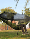 Portable Outdoor Camping Hammock with Mosquito Net High Strength Parachute Fabric Hanging Bed Hunting Sleeping Swing