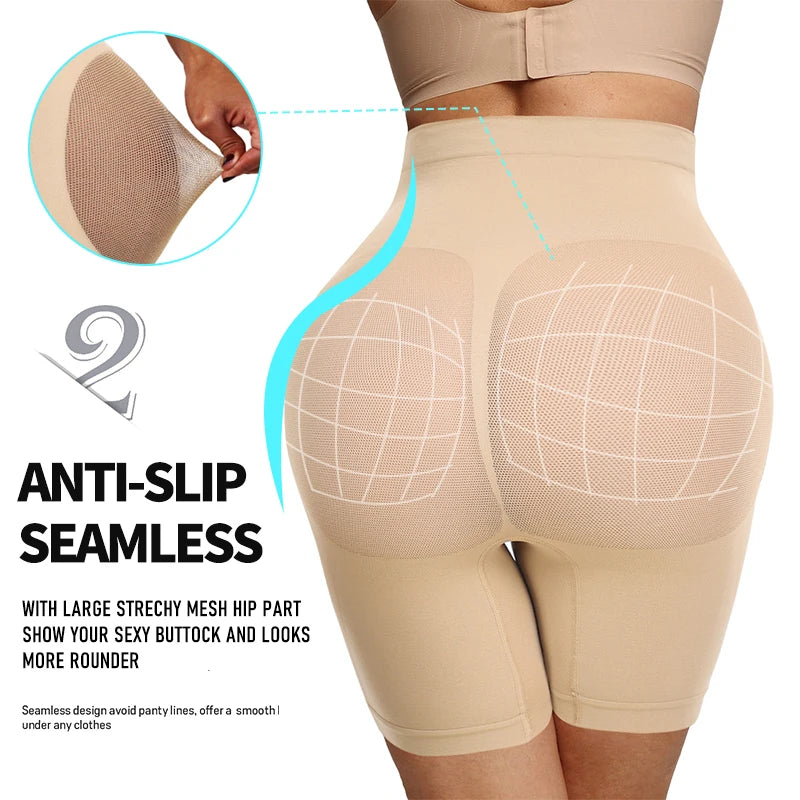 Seamless Body Shaper Shorts Shapewear Women High Waist Tummy Control Thigh Slimming Sculpting Butt Lifter Mesh Buttock Enhancer