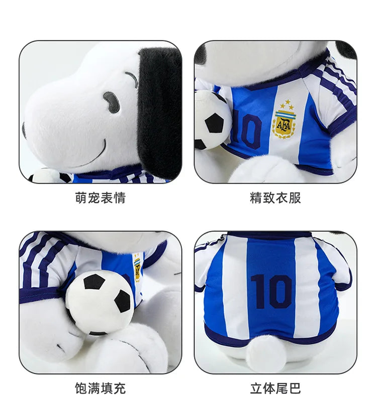 Kawaii Stuffed Doll Snoopy Football Plush Toy Cute Anime Character Stuffed Animal for Kids Birthday Gift and Cartoon Collection