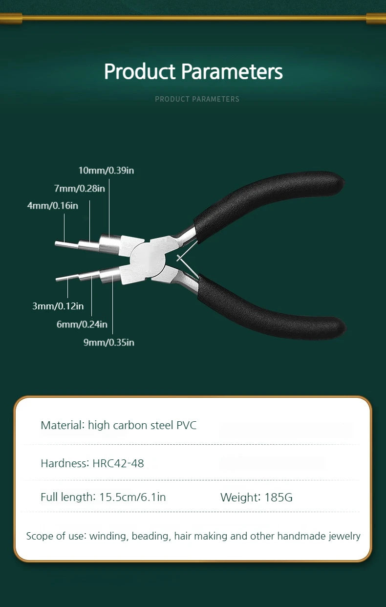 1pc Iron Wire Looping Jewelry Pliers, 6-in-1 Bail-Making Pliers, With Non-Slip Comfort Grip Handle, For Loops Making Tool