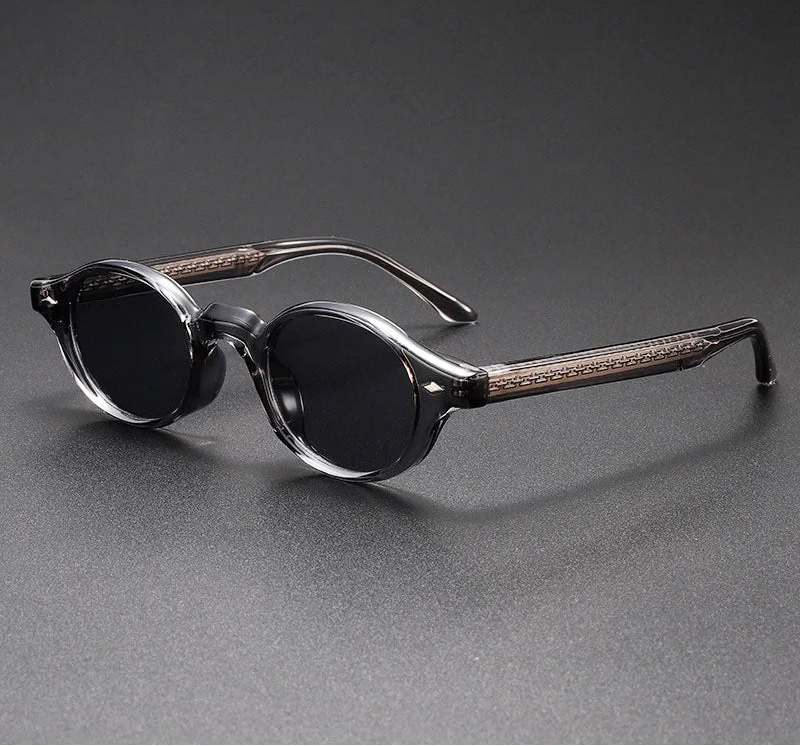 Vintage Oval Acetate Sunglasses With UV400 Protection