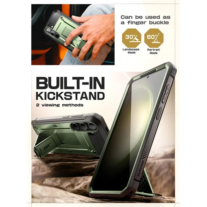 For Samsung Galaxy S24 Case UB Pro Heavy Duty Rugged Case with 2 Front Frames Built-in Screen Protector & Kickstand