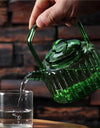 300ml Green Bamboo Shape Glass Teapots With Filter Flower Puer Herbal Tea Brewing Pot Kung Fu Tea Set Teaware