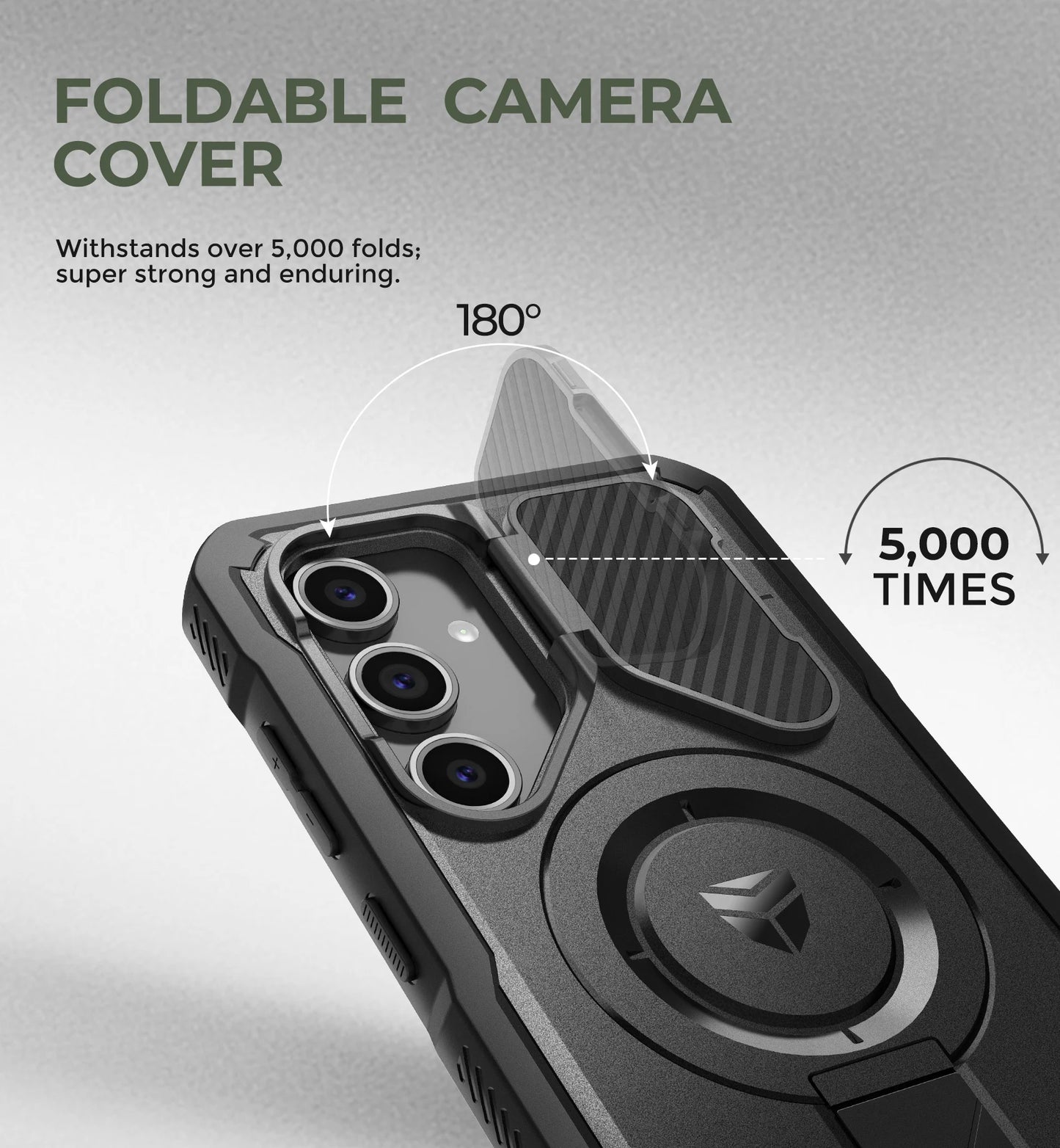 For Samsung Galaxy S24 FE Case with Camera Cover & Built-in Screen Protector Magnetic Rugged Shockproof Protective Cover Holder