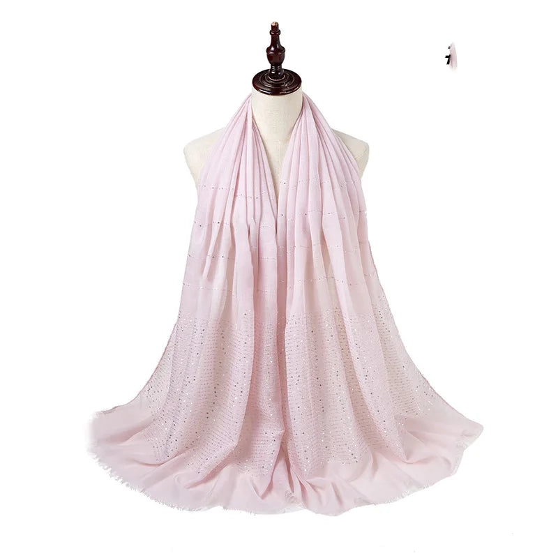Cotton Hijabs Scarf Muslim Islamic Headscarf For Women Lady Soft Cotton Linen Tassel Sequins Islamic Hijab Shawl Wraps