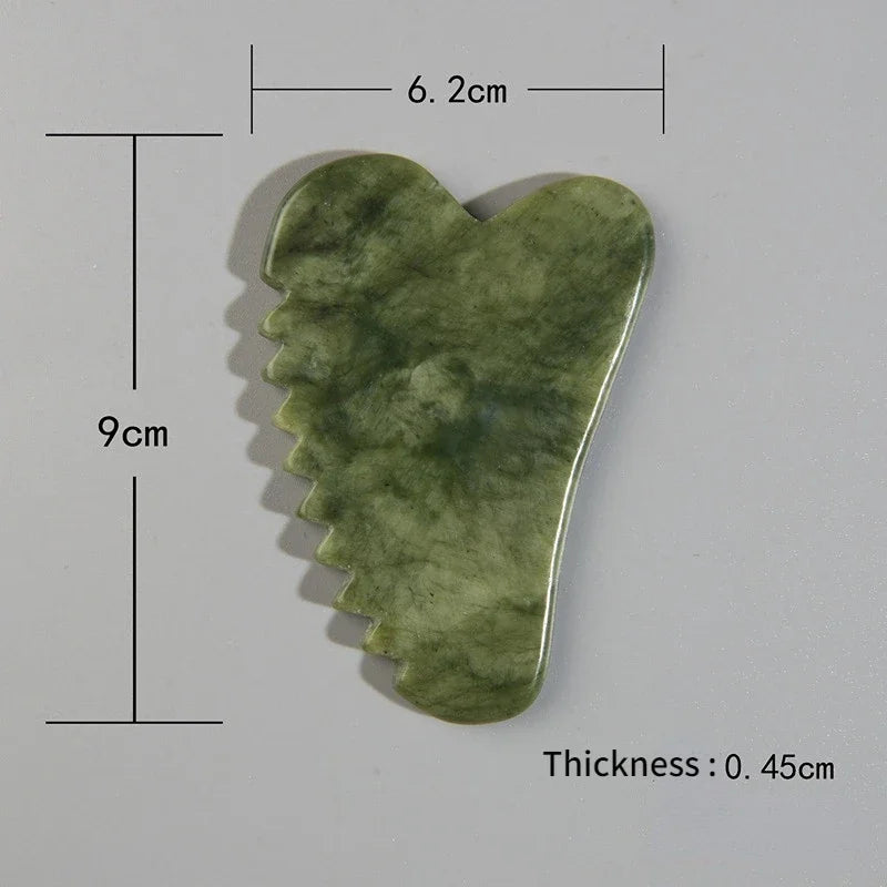 Jade Stone Gouache Scraper Sawtooth Gua Sha Massage Tools For Body Meridian Scraping Face Lifting Slimming Skin Detox Beauty SPA