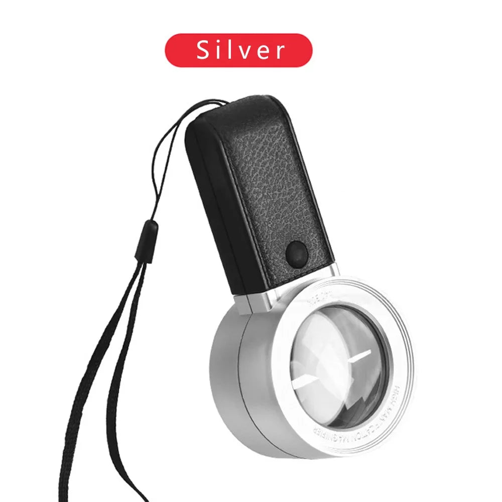 30X LED UV Magnifying Glass Handheld Loupe Dual Lens