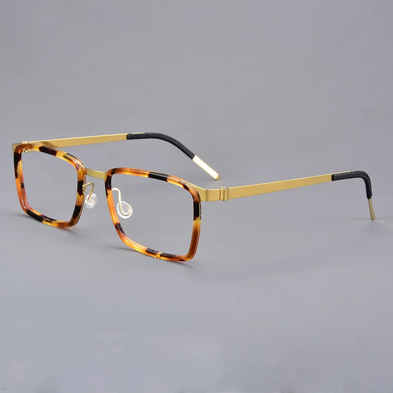 Rectangle Titanium Screwless Business Eyeglasses Frame