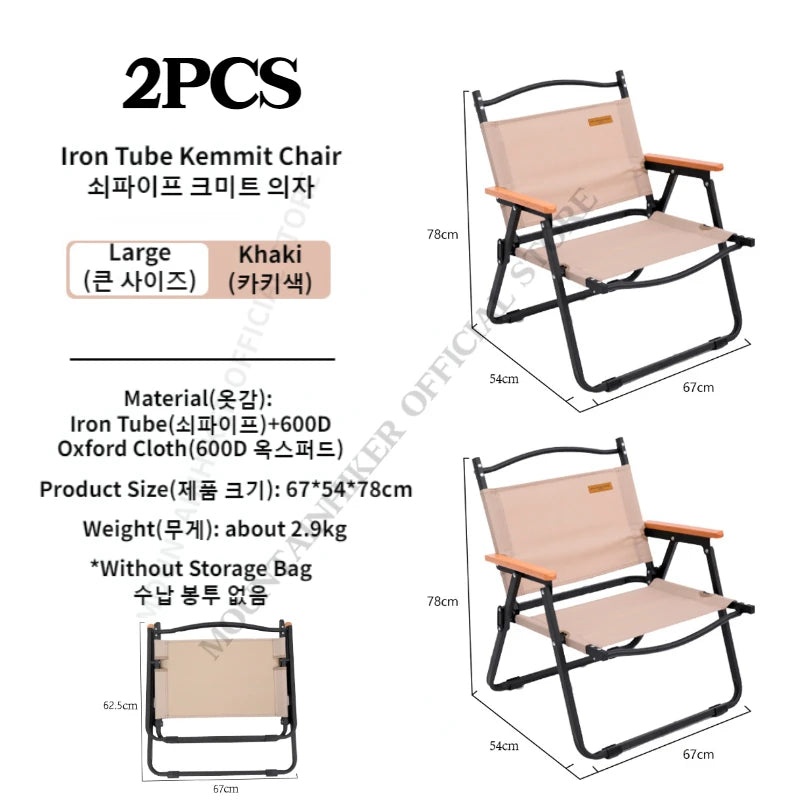 Camping Chair Portable Outdoor Chair Folding Chair Camping Picnic Back Chair Beach Chair Equipment Kermit Chair