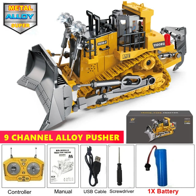 Remote Control Excavator 4x4 Alloy Dump Truck Bulldozer Radio Model RC Car Construction Vehicle Toy  Gifts