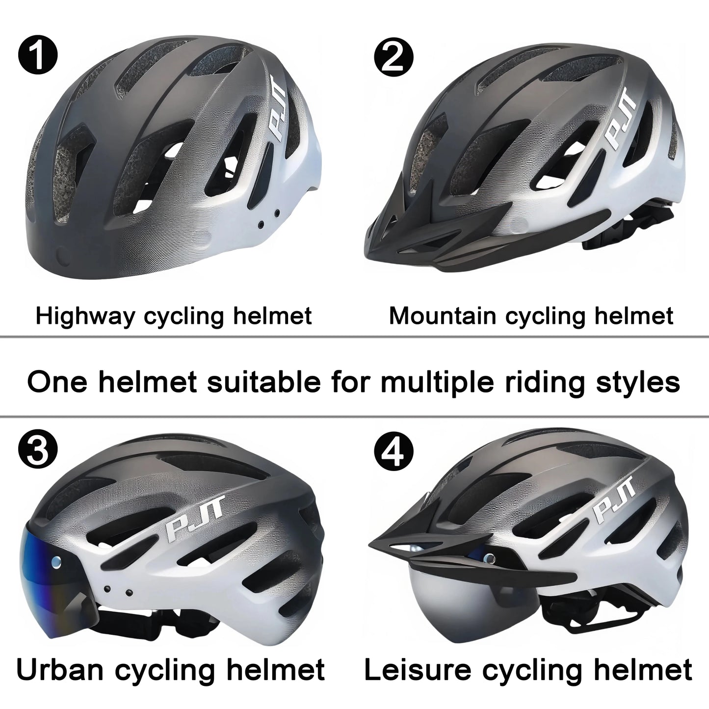 Cycling Helmet With Sun Visor Goggles For Road And Mountain Bike