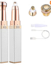 Xiaomi 1pc Rechargeable 2in1 Eyebrow Razor and Hair Shaver with LED Light Painlessly Remove Peach Fuzz Facial Hair Eyebrows Lips