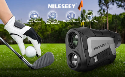 Laser Range Finder Black 600M Golf Distance Meter, with Vibration, Magnet, Slope switch, support USB Charging