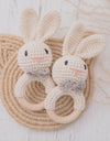 Baby Rattle Crochet Amigurumi Bunny Rattle Bell Newborn Knitting Gym Toy Educational Teether Baby Mobile Rattle Toy 0-12 Months