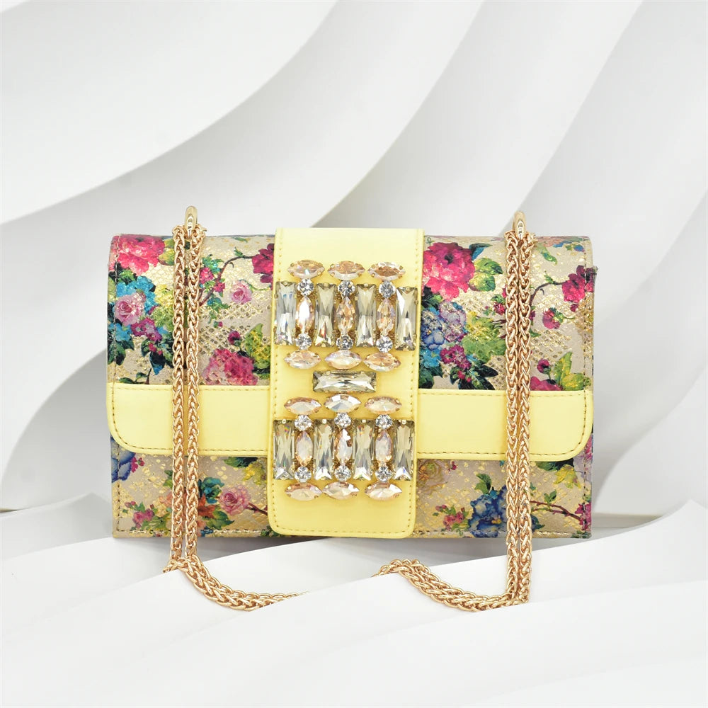 Italian Design Rhinestone-encrusted Ladies Party Shoes And Special Bag High Heels And Dual Purpose Bag Women's Shoes