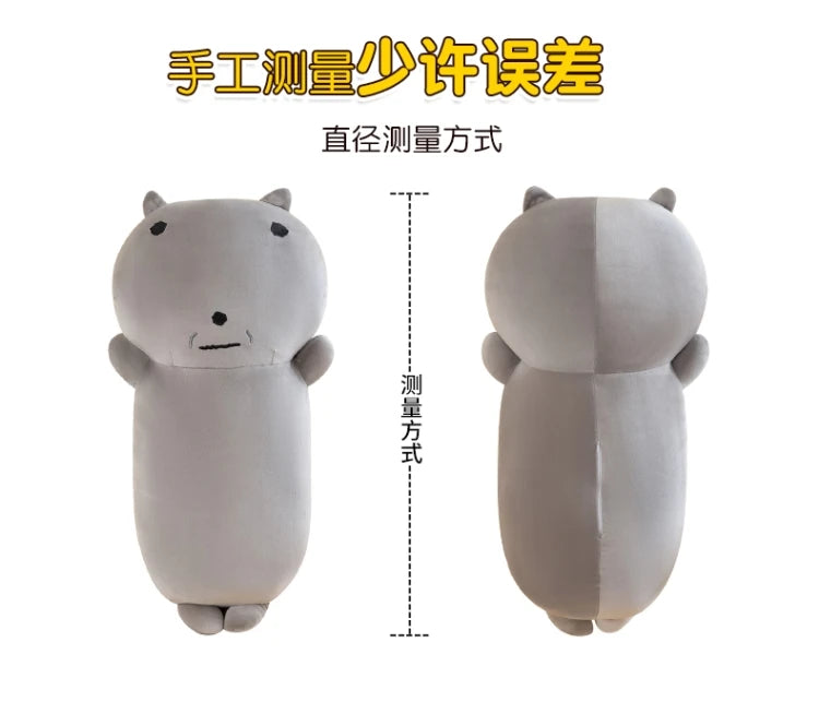 95cm Grey Cat Plush Toy Long Hugging Pillow