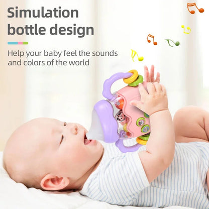 Montessori Baby Musical Feeding Bottle Toys Infant Grip Training Music Story Educational Toys for Boys Girls Toddler Gift