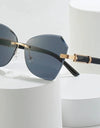 Cat Eye Rimless Sunglasses Women Luxury Fashion Glasses Vintage Shades