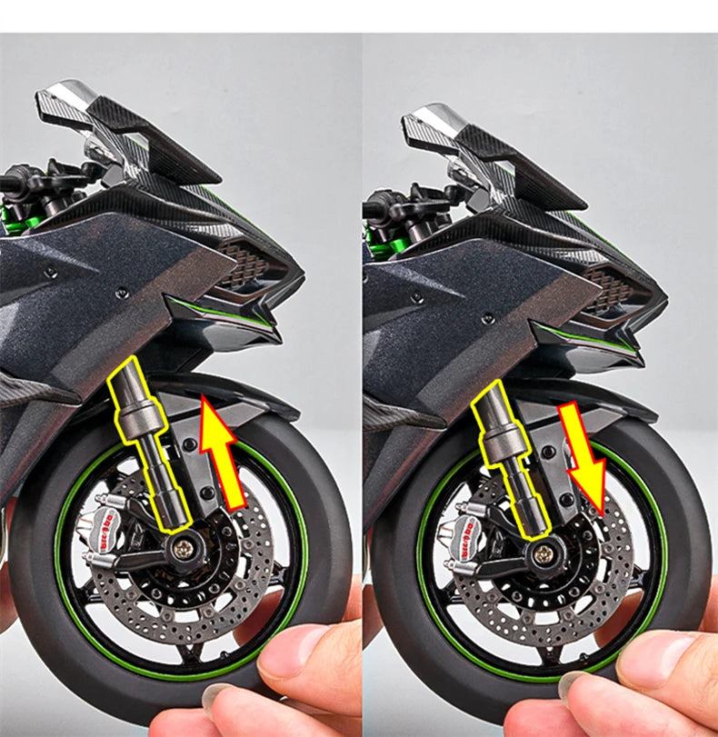 Diecast H2 H2R Racing Motorcycle Model 1 to 9 Scale