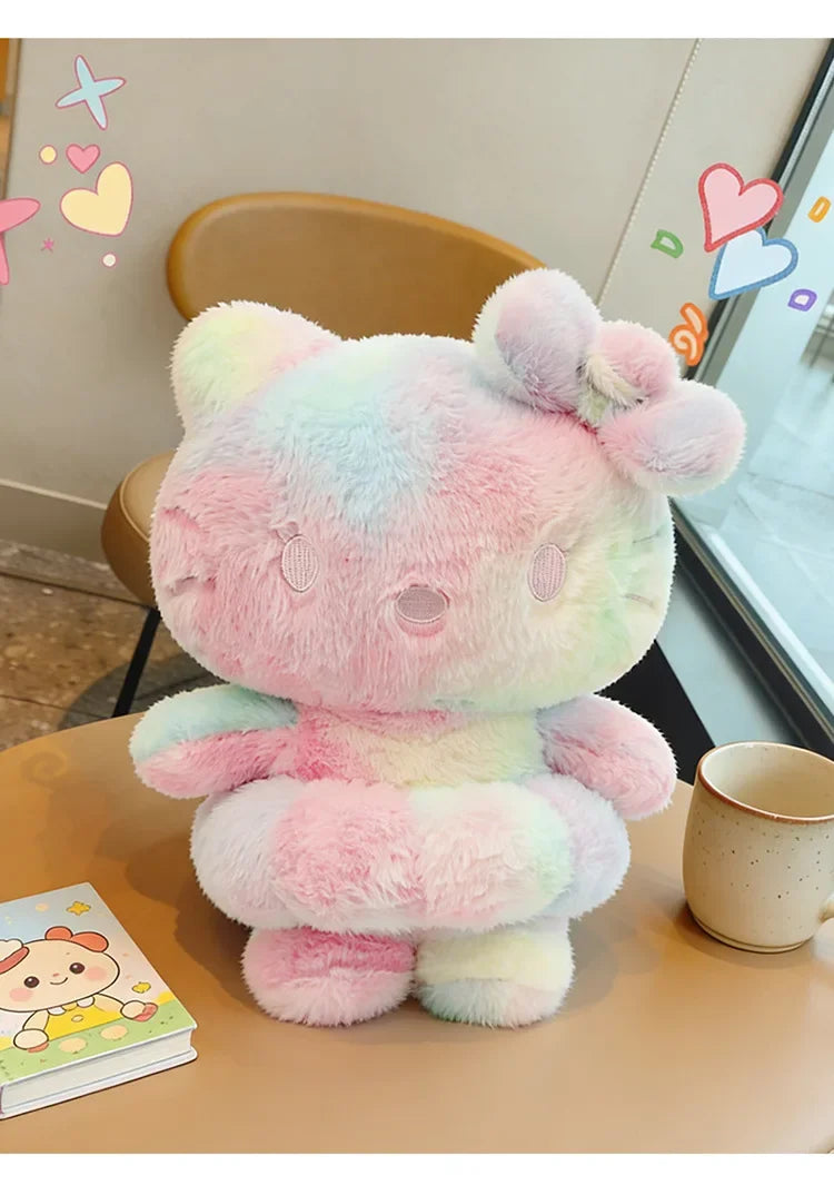 Sanrio Style Tie Dye Plush Doll Pillow Soft Stuffed Toy