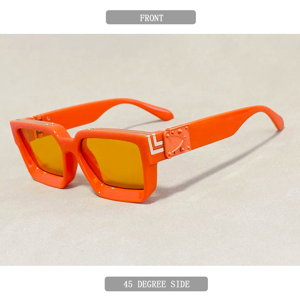 Oversized Square Vintage Sunglasses With UV400 Protection
