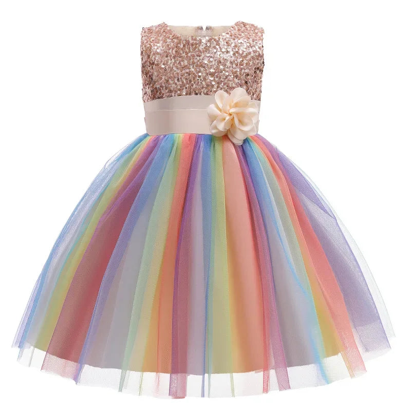 Princess Girl Dress Wedding Birthday Party Frocks for Children Costume Prom Ball Gown Elegant Party Dress For Girls