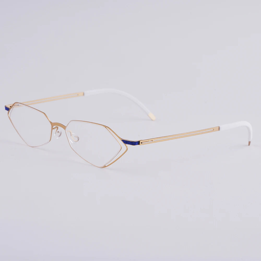 Diamond Shape Titanium Polygon Eyeglasses Frame