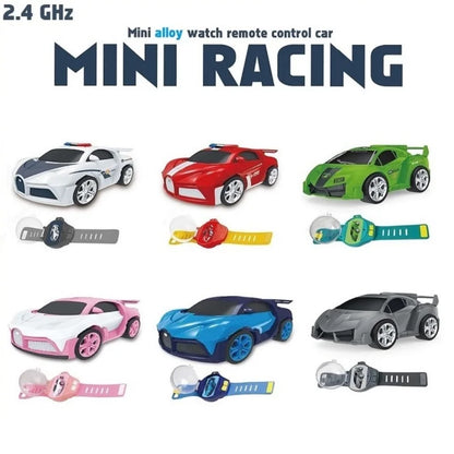 Children's Watch Remote Control Car Electric Alloy Mini Watch Car Parent Child Interaction 2.4G Remote Control Racing Toy Gift