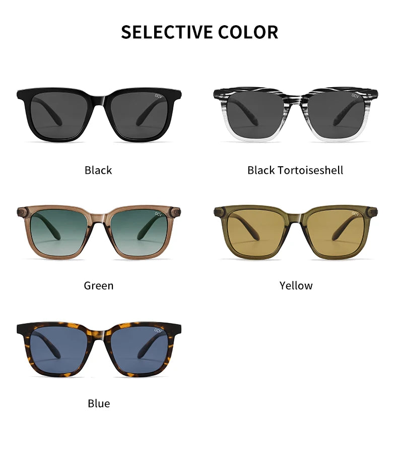 Cat Eye Square Acetate Polarized UV400 Fashion Sunglasses for Outdoor Driving Fishing Eyewear