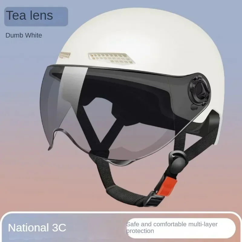 Bicycle Helmet Men's and Women's Adult  Cartoon Bicycle Motorcycle Half Helmet with Goggles
