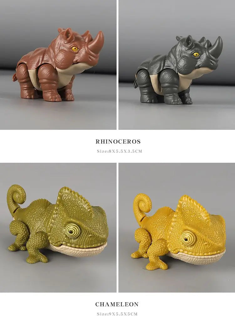 Bite Hand Finger Animal Dinosaur Tricky Model Chameleon Hippo Elephant Interactive Creative Joints Fidget Toy Dino Xmas Boy Gift