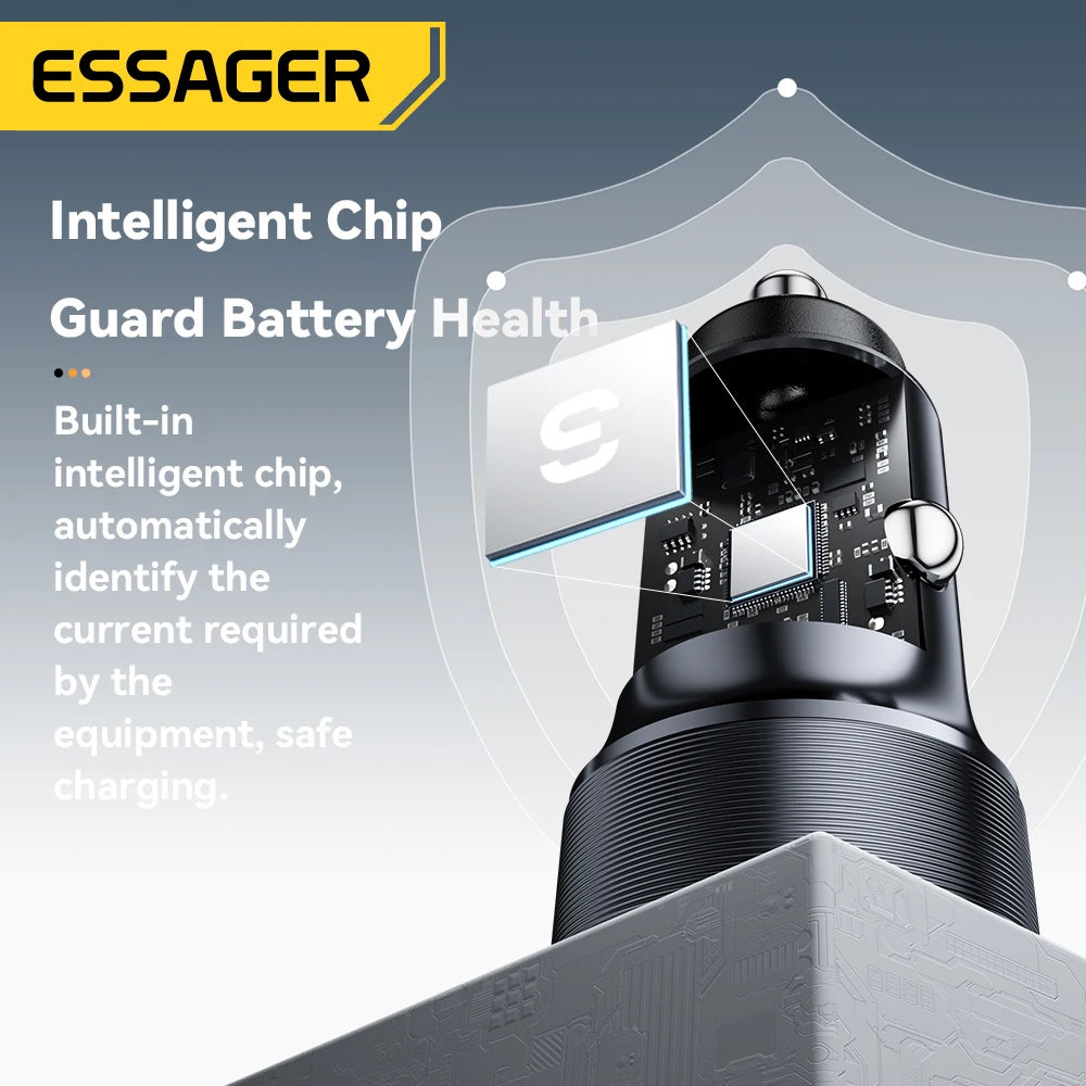 30W Mini USB C Car Charger PD 3.0 QC 3.0 Fast Charging Dual Port Compact Adapter