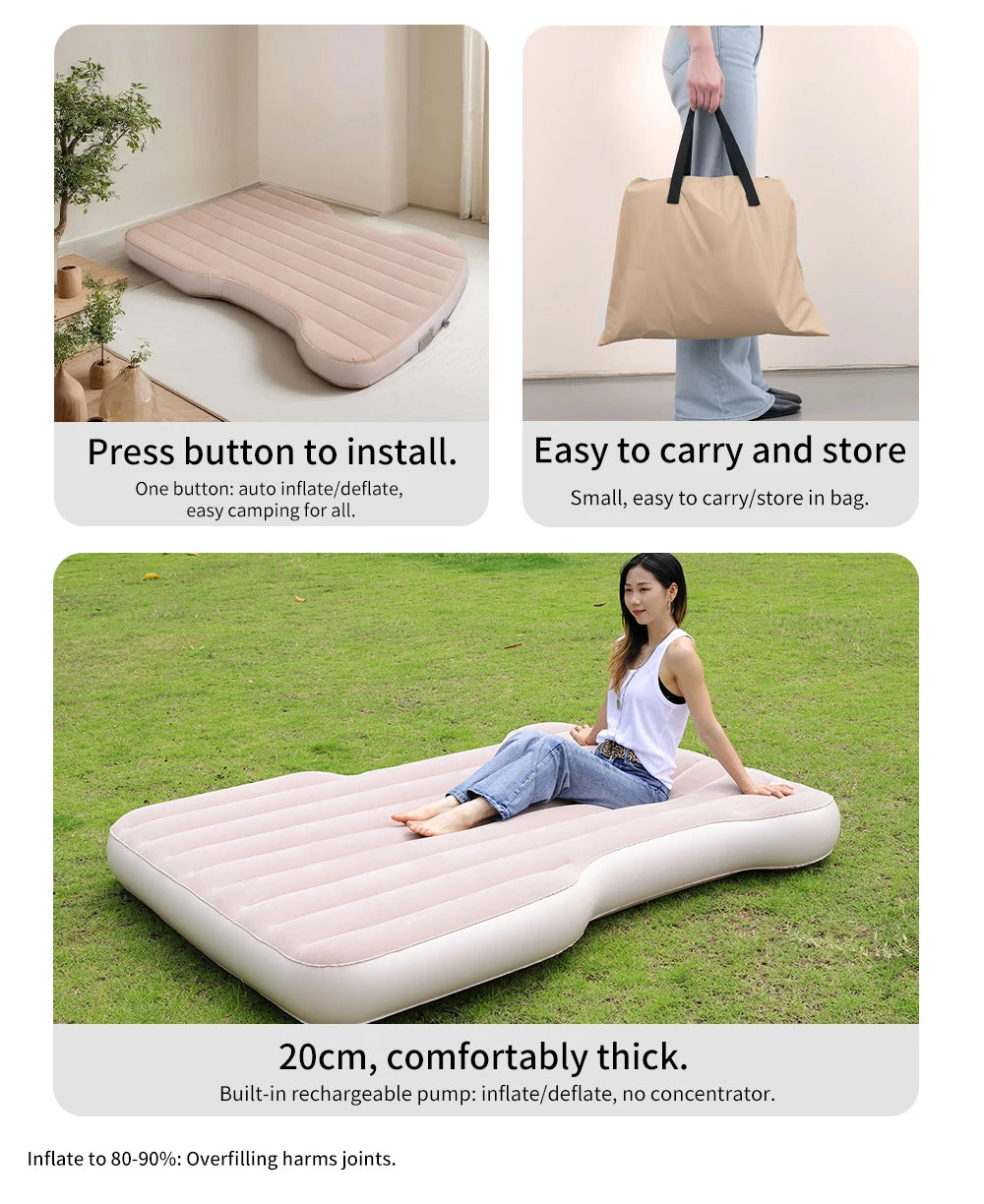 Self Inflating Car Mattress for Tesla Model Y Juniper 2021 2026 Inflatable Travel Camping Bed