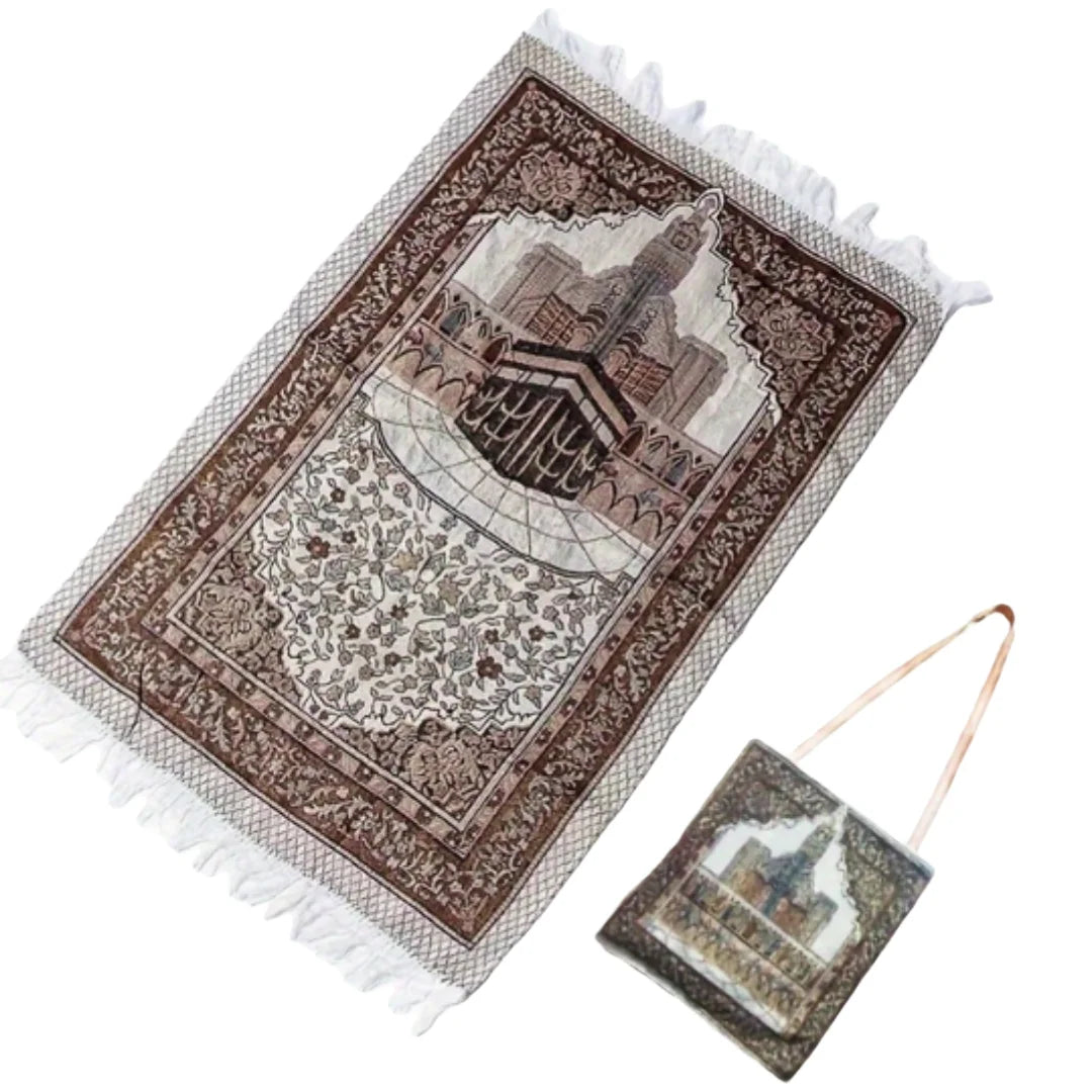 Prayer Rug Islamic Muslim Prayer-Rug with Elegant Design Bags Soft Carpet for Ramadan Islamic Muslim Gift for Family Friends