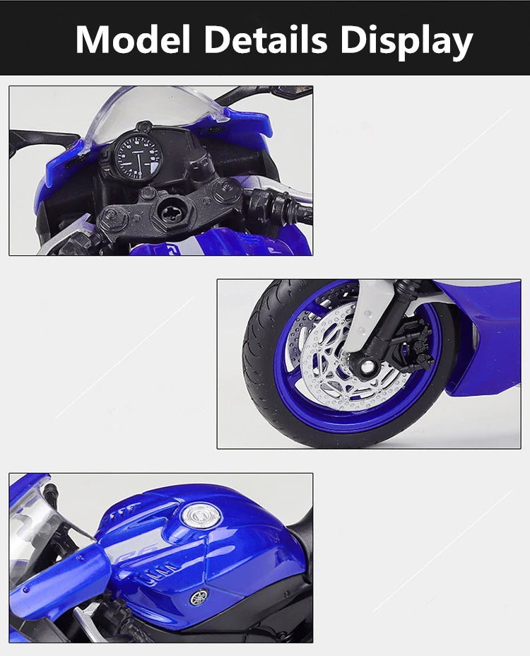 Diecast Yamaha YZF R6 Racing Motorcycle Model 1 to 12 Scale